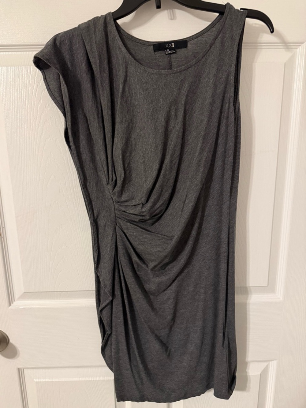 Women’s Gray Ruched Sleeveless Dress